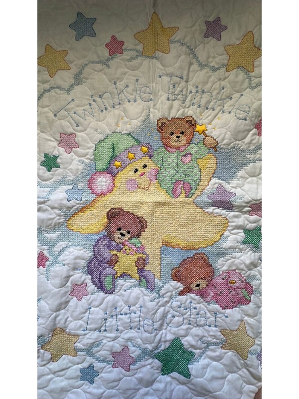 modern cross stitch twinkle ⭐️ blanket - Picture 2 of 4